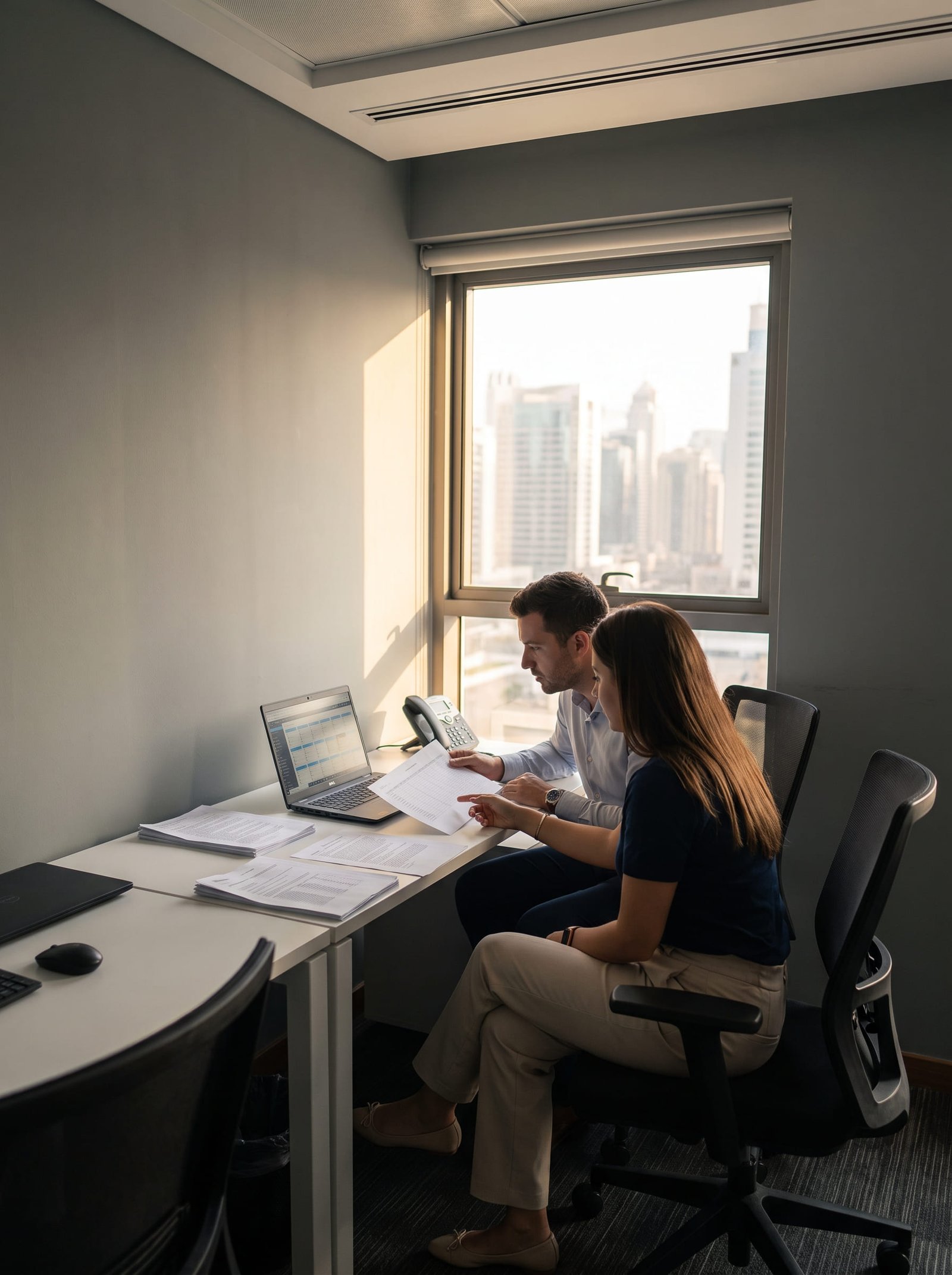 Nana Workforce Hub staff planning crew deployments in the Dubai office